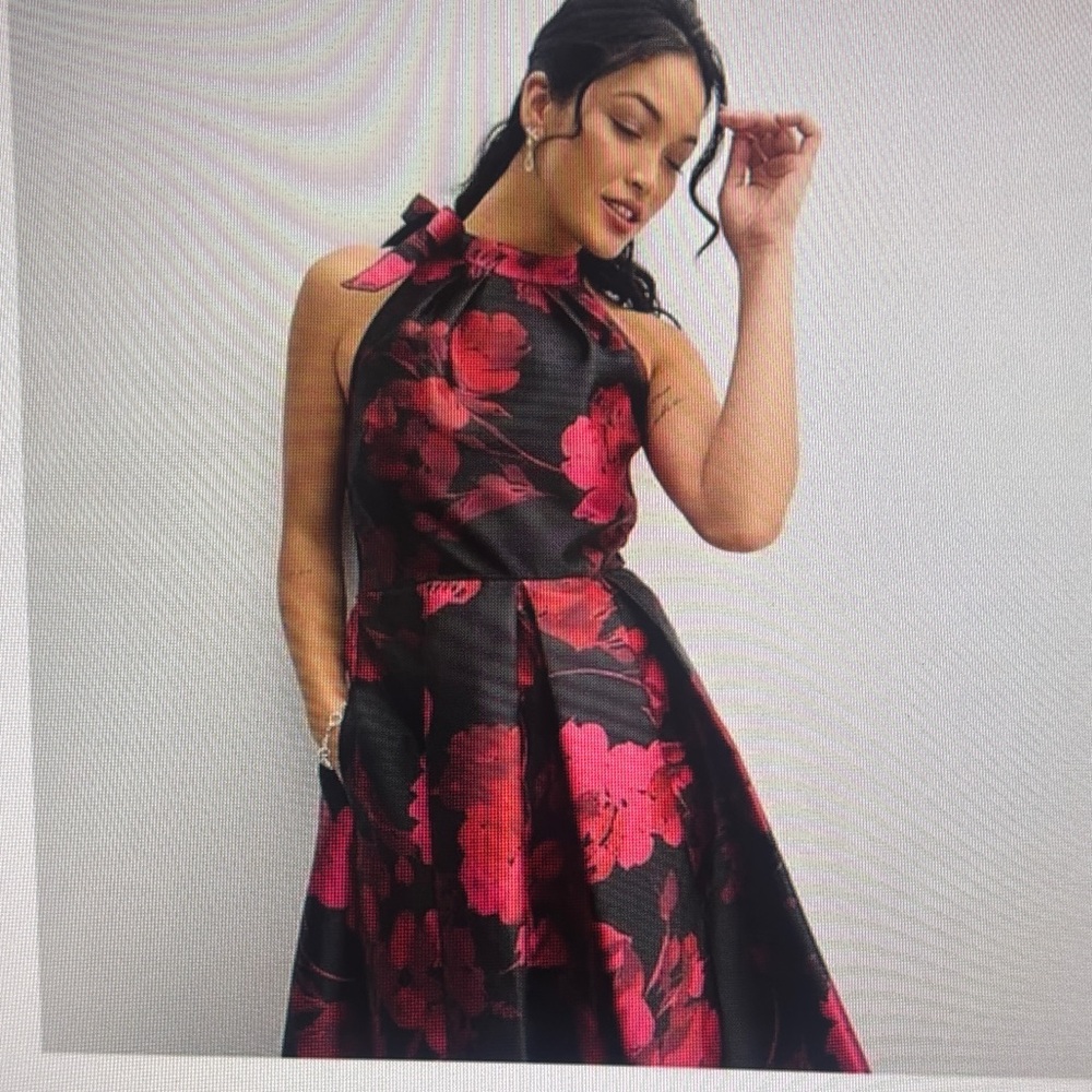 NWT Women’s Maison Tara Bow Neck Halter Fit & Flare Dress. Size 12